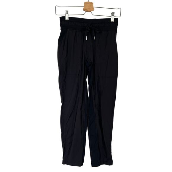 Lululemon Dance Studio Mid Rise Cropped Pants Women's 2 Black Pull On Athleisure - Picture 1 of 13